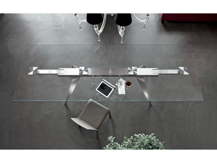 Bontempi Casa - Ramos 200cm glass Extendable Dining Table