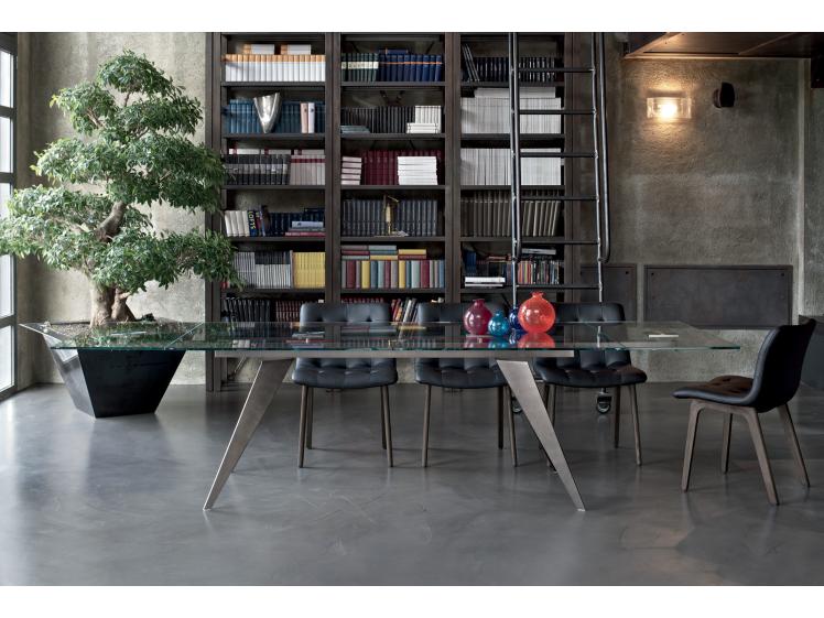 Bontempi Casa - Ramos 200cm glass Extendable Dining Table