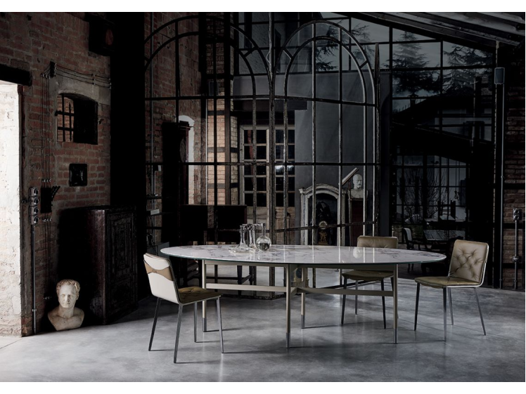 Bontempi Casa - Glamour 200cm Natural Marble Oval