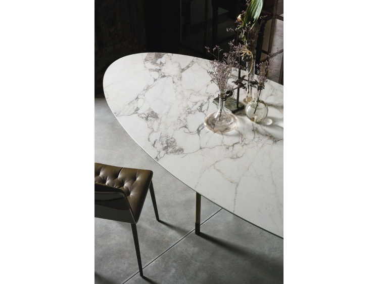 Bontempi Casa - Glamour 200cm Natural Marble Oval