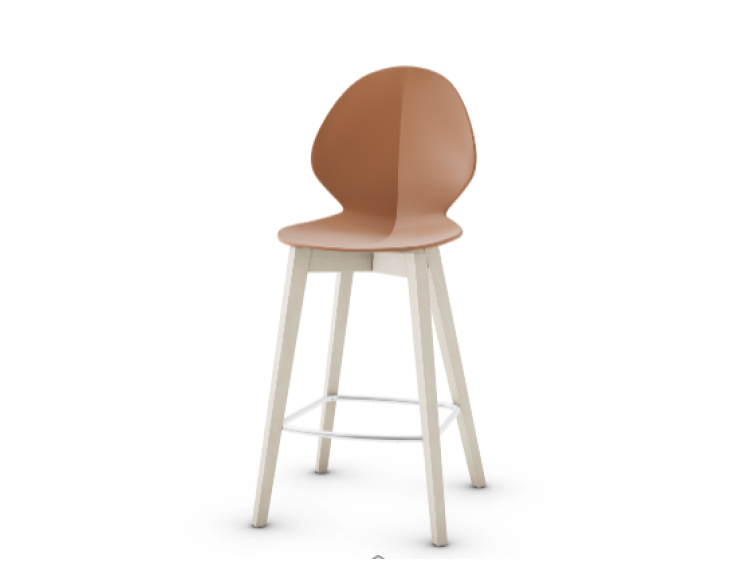 Calligaris - Basil Wood Frame Kitchen Height Stool