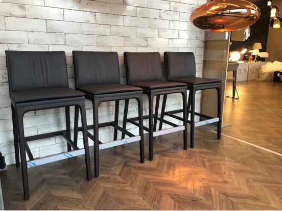 Cattelan Italia - Sofia stools in soft leather (Kitchen height)