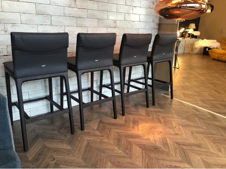 Cattelan Italia - Sofia stools in soft leather (Kitchen height)