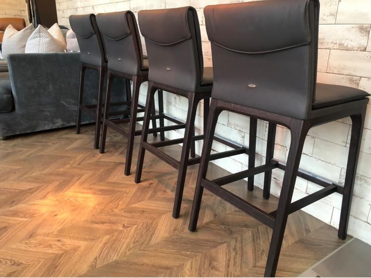 Cattelan Italia - Sofia stools in soft leather (Kitchen height)
