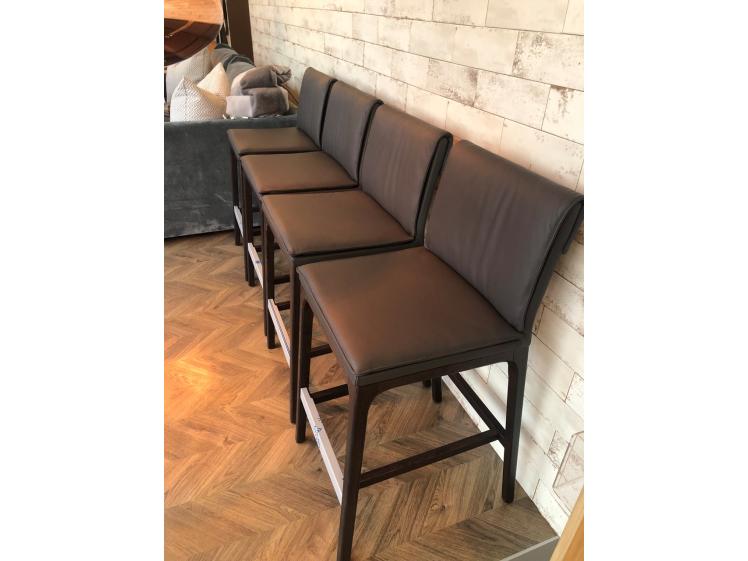 Cattelan Italia - Sofia stools in soft leather (Kitchen height)