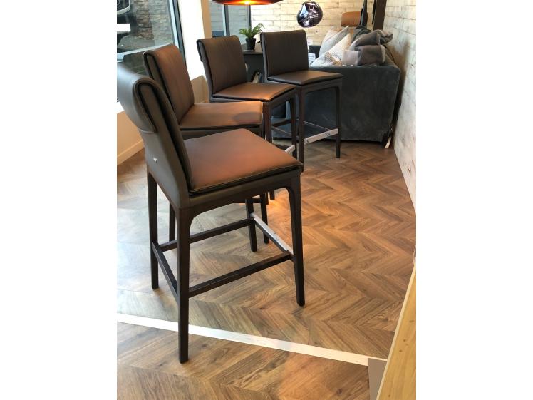 Cattelan Italia - Sofia stools in soft leather (Kitchen height)