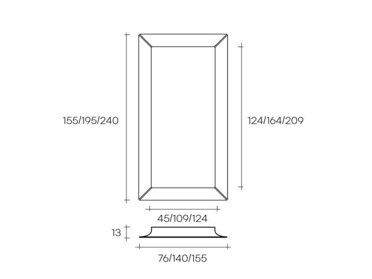 Fiam Italia - Caadre Rectangle Wall Hung Mirror