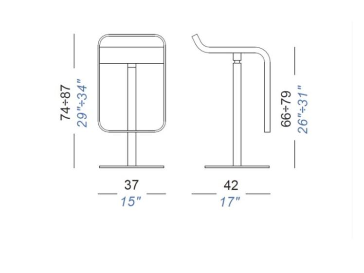Lapalma - LEM Height Adjustable Bar Stool Fenix Seat