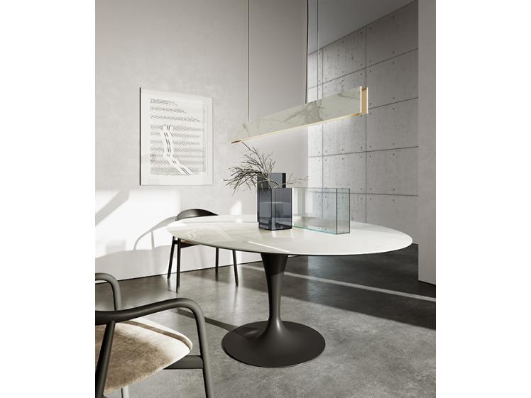 Sovet Italia - Flute Elliptical Ceramic Dining Table - 180cm