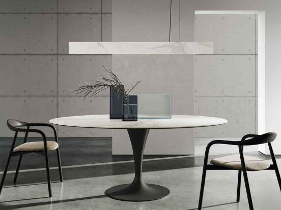 Sovet Italia - Flute Elliptical Ceramic Dining Table - 180cm