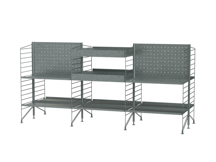 String - Outdoor - 3 Section Freestanding Galvanised Shelf
