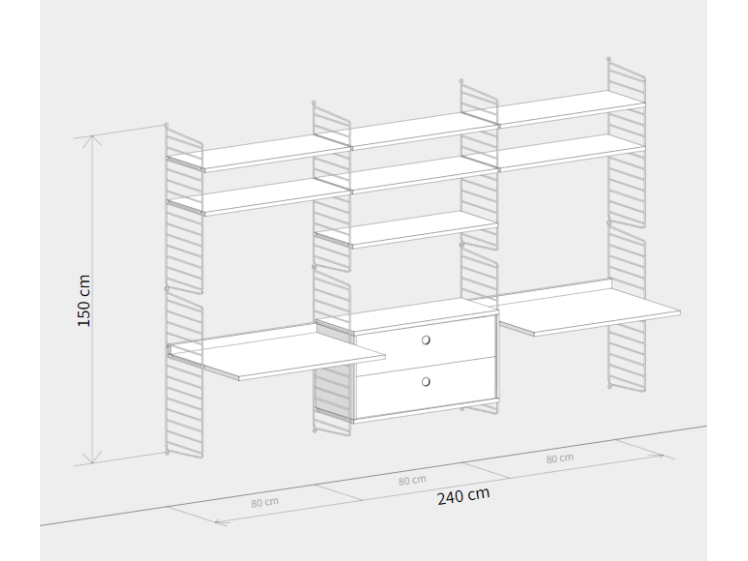 String - Home Office - Workspace Shelving System White