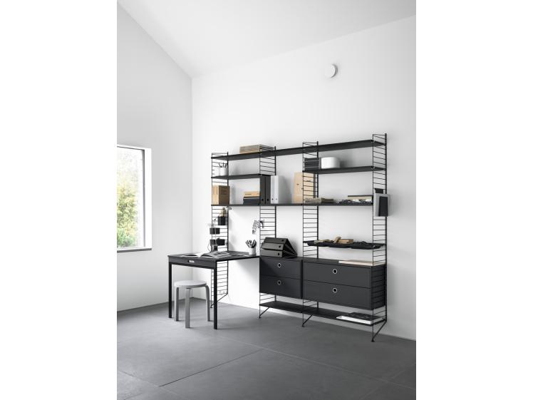 String - Home Office - Workspace Shelving System - Black